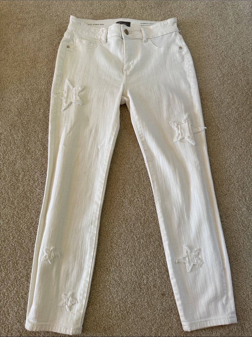 DL1961 White Star Patch Skinny Jeans for Women